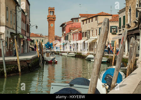 Frühling am Nachmittag auf der Insel Murano, Venedig, Italien. Stockfoto