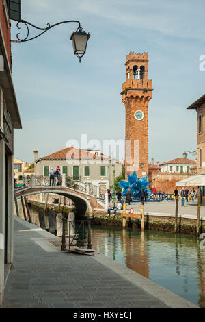 Frühling am Nachmittag auf der Insel Murano, Venedig, Italien. Stockfoto