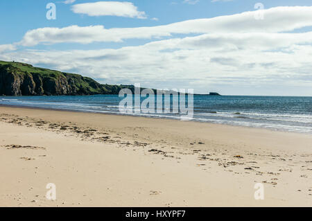 Weißen Strand von Lunan Bay in Angus, Ostküste Schottlands Stockfoto