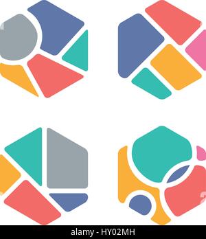 Abstrakte bunte Sechseck Symbol Konzept Stock Vektor