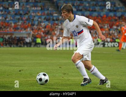 ANDREI ARSHAVIN Russland & ZENIT ST. PETERSBURG-St. JAKOB-PARK BASEL Schweiz 21. Juni 2008 Stockfoto