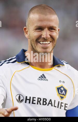 DAVID BECKHAM feiert GALAX LOS ANGELES GALAXY HOME DEPOT Center CARSON LOS ANGELES USA 7. Juni 2008 Stockfoto