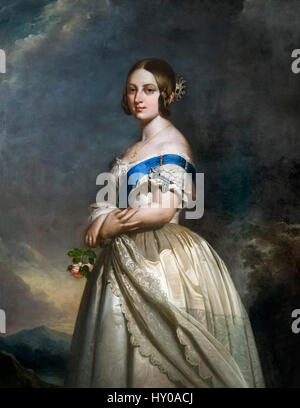 Königin Victoria von England als junge Frau. Porträt von Hermann Winterhalter nach einem Original von Franz Xaver Winterhalter, Öl auf Leinwand, c.1842. Stockfoto
