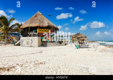 Cozumel Beach-Bar, Freiheit im Paradies, Reggae Beach Bar Stockfoto