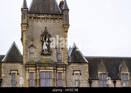 Blick auf die Royal Victoria patriotischen Gebäude, einem großen viktorianischen Gebäude im gotischen Stil, die Kombination von schottischen Baronial und Französisch Châteauesque und buil Stockfoto