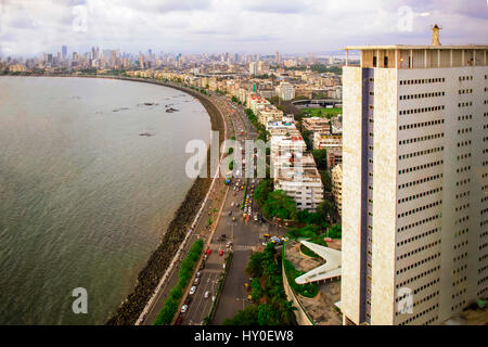 Luftbild, Nariman Point, Mumbai, Maharashtra, Indien, Asien Stockfoto