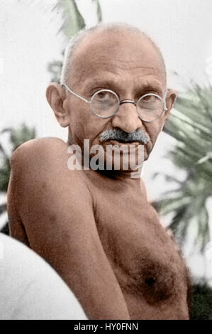 Indische Freiheitskämpfer, Mahatma Gandhi, Juhu Strand, Bombay, Maharashtra, Indien, Asien, 1944 Stockfoto