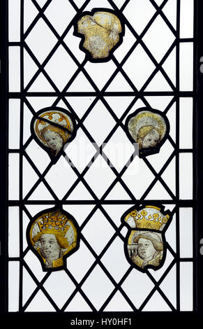 Mittelalterliche Glasmalereien in St. John the Baptist Church, Toynbee, Norfolk, England, UK Stockfoto