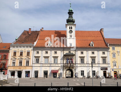 Maribor Rathaus am Hauptplatz der Stadt Maribor in Slowenien, Europa Stockfoto