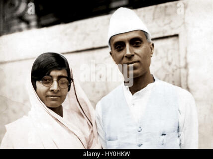 Indische erster Premierminister, Jawaharlal Nehru und Kamala, Indien, Asien Stockfoto