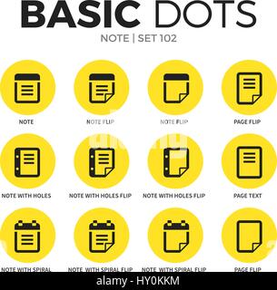 Hinweis-flache Symbole-Vektor-set Stock Vektor