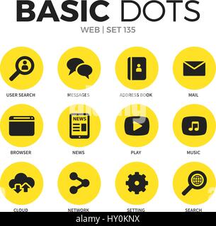 Flache Symbole Web Vektor-Satz Stock Vektor