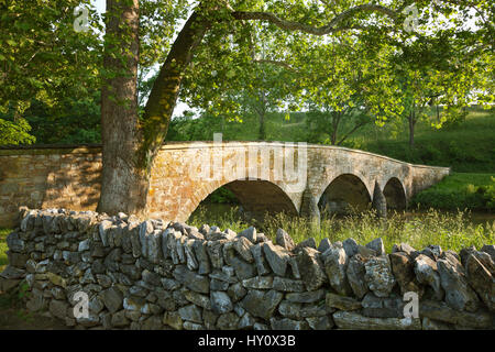 Burnsides Bridge auf dem Schlachtfeld Antietam (Sharpsburg) in Maryland. Von Seiten der Union betrachtet. Stockfoto