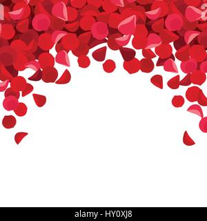 Valentinstag Hintergrund mit roten Rosenblättern. Vector Illustration. Stock Vektor