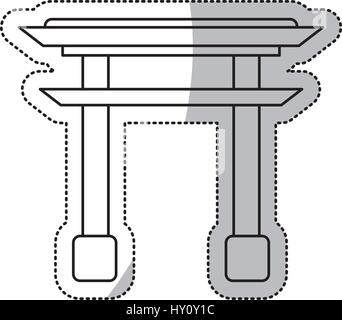 traditionelle japanische Tor-Strukturzeile Stock Vektor