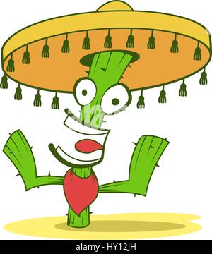 Jolly Kaktus In Sombrero Stock Vektor