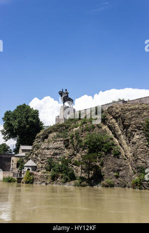 friedliche vie der alten Stadt Tiflis, Metekhi Kirche Stockfoto