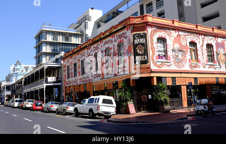 Mama Africa Restaurant und Bar in der Long Street, Kapstadt. Stockfoto