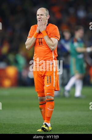 ARJEN ROBBEN HOLLAND & BAYERN MUNCHEN HOLLAND & FC BAYERN München Fußball Stadt JOHANNESBURG Südafrika 11. Juli 2010 Stockfoto