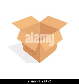 Isometrische Box, Karton Design-Darstellung Stock Vektor