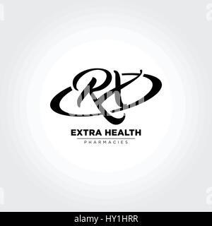 Brief RX anfängliche Symbol design Stock Vektor