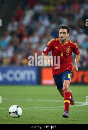 Spanien BARCELONA XAVI HERNANDEZ & BARCELONA DONBASS ARENA Donezk UKRAINE 23. Juni 2012 Stockfoto