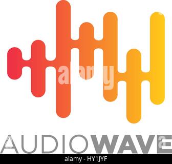 Musik Logokonzept Schallwelle, Audiotechnik, abstrakte Form Stock Vektor