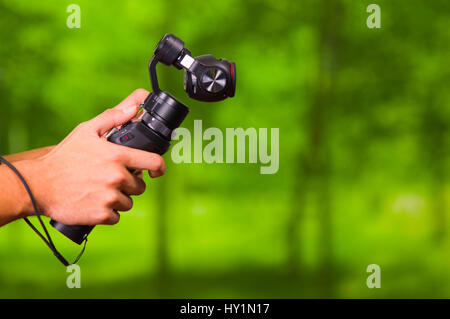 Hand-held Kamera Stabilisator für Handy Stockfoto