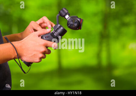 Hand-held Kamera Stabilisator für Handy Stockfoto