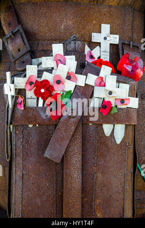 Tommy, die Stahl erste Welt Löten Kriegerdenkmal in Seaham, County Durham, Großbritannien Stockfoto