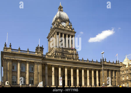 Leeds Rathaus wurde zwischen 1853 und 1858 in der Park Lane gebaut und ist eines der größten Rathäuser im Vereinigten Königreich und seit 2008 ist es die acht Stockfoto