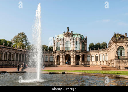 Historischer Zwinger, Ein Wahrzeichen in der Altstadt von Dresden, Sachsen, Deutschland. Stockfoto