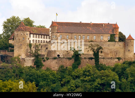 Das Renaissanceschloss Stettenfels in Untergruppenbach, Baden-Würtemberg in Süddeutschland.   Blick auf Burg Schloss Stettenfels, ein Renaissance-Schloss Stockfoto