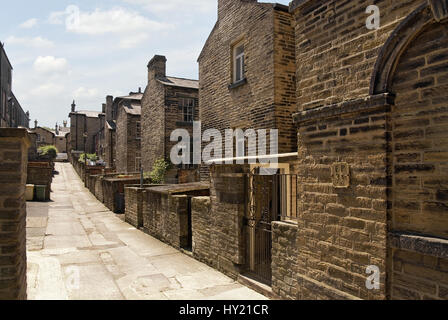 Saltaire ist der Name eines viktorianischen Modell Dorf innerhalb der Stadt von Bradford Metropolitan District, West Yorkshire, England, durch den Fluss Aire und th Stockfoto