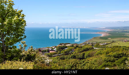 Südliche Küste Landschaft auf der Isle Of Wight in Südengland. | Blick deutschen Suedkueste der Insel Isle Of Wight, Suedengland. Stockfoto