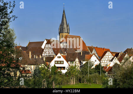 Blick schlug Die Historische Altstadt von Eppingen in Baden-Württemberg, Stockfoto