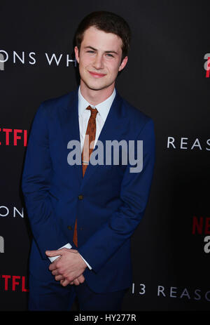 Dylan Minnette 057 besuchen die Premiere von Netflix 13 Gründe, warum "bei Paramount Pictures am 30. März 2017 in Los Angeles, Kalifornien. Stockfoto