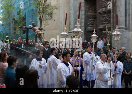 Madrid, Spanien. 31. März 2017. Kreuzweg Christi "Santisimo Cristo De La Fe", so dass die Kirche von El Carmen in Madrid. Bildnachweis: Valentin Sama-Rojo/Alamy Live-Nachrichten Stockfoto