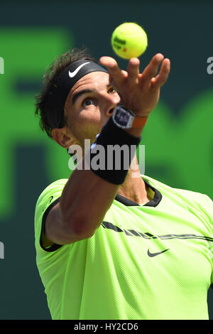 Key Biscayne, FL, USA. 31. März 2017. Rafael Nadal Vs Fabio Fognni während das Herren-Halbfinale bei Miami Open statt im Crandon Park Tennis Center am 31. März 2017 in Key Biscayne, Florida. Bildnachweis: Mpi04/Medien Punch/Alamy Live-Nachrichten Stockfoto