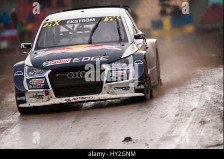 Barcelona, Spanien. 1. April 2017. Der Audi S1 Wagen von Mattias Ekström in Aktion während der Runde 1 - Rallycross von Barcelona auf dem Circuit Catalunya. Bildnachweis: Pablo Guillen/Alamy Live-Nachrichten Stockfoto