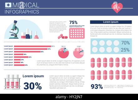 Gesundheit Medizin Infografiken Informationsbanner mit Textfreiraum Stock Vektor