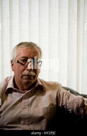 Ignacio Fernandez Toxo, Generalsekretär der spanischen Union Workers Kommissionen (CCOO) in Madrid, Spanien. Stockfoto