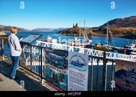 Kyleakin Hafen und die Burg, Skye, Highland, Schottland, UK Stockfoto