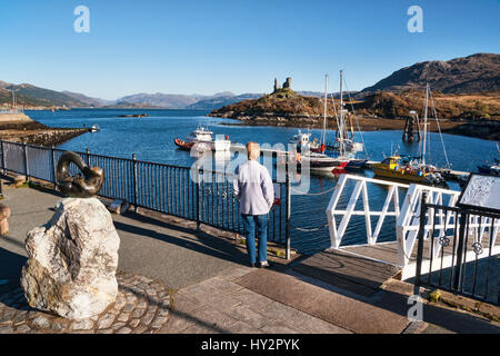 Kyleakin Hafen und die Burg, Skye, Highland, Schottland, UK Stockfoto