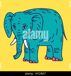 Niedlichen Elefanten Cartoon sitzen Stock Vektor