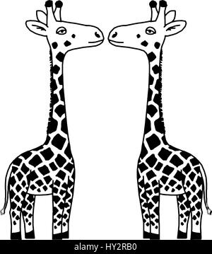 Giraffe im Cartoon-Stil ist isoliert auf weißem Hintergrund. einfach zu bedienen. Stock Vektor