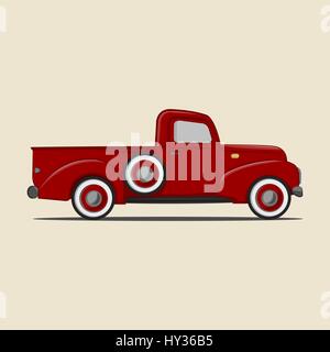 Retro-Pickup-truck Stock Vektor