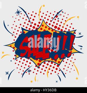 Verkauf Comic Book Bubble Text Stock Vektor