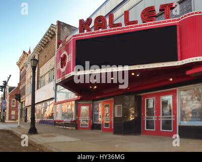 Clayton, New York, USA. 29. März 2017. Das Kallet Theater and Conference Center in der Innenstadt von Clayton, New York an den Ufern des Saint Lawrence Ri Stockfoto