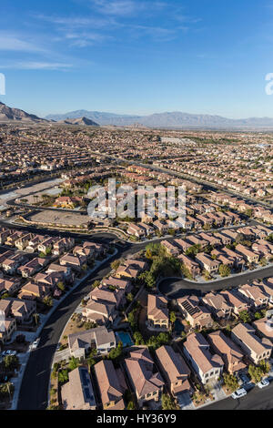 Luftaufnahme des modernen vorstädtischen Wohngebiet in Las Vegas, Nevada. Stockfoto